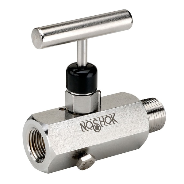 Block & Bleed Valve, Hard Seat, 1/2 NPT Female - 1/2 NPT Female, 316 SS, 0.187" Orifice, Graphite Packing